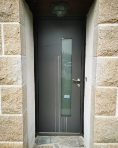Porte d'entrée Aluminium K Line RAL 2900 gris
