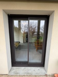 AFB coulissant 2 vantaux K-LINE ral brun gris 8019 BENODET