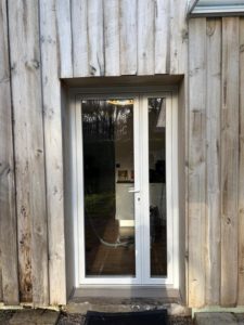 AFB porte fenêtre vantaux inégaux PVC avec serrure PONT L'ABBE